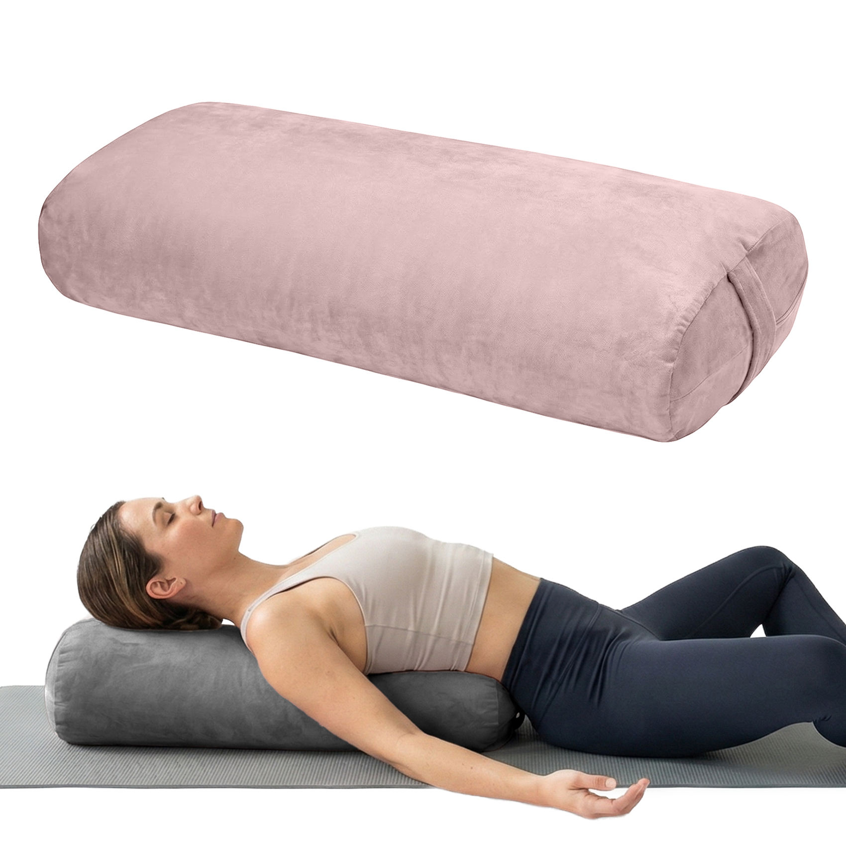 Pilates Yin Yoga - Yoga Bolster Pillow Pink Round Cylinder