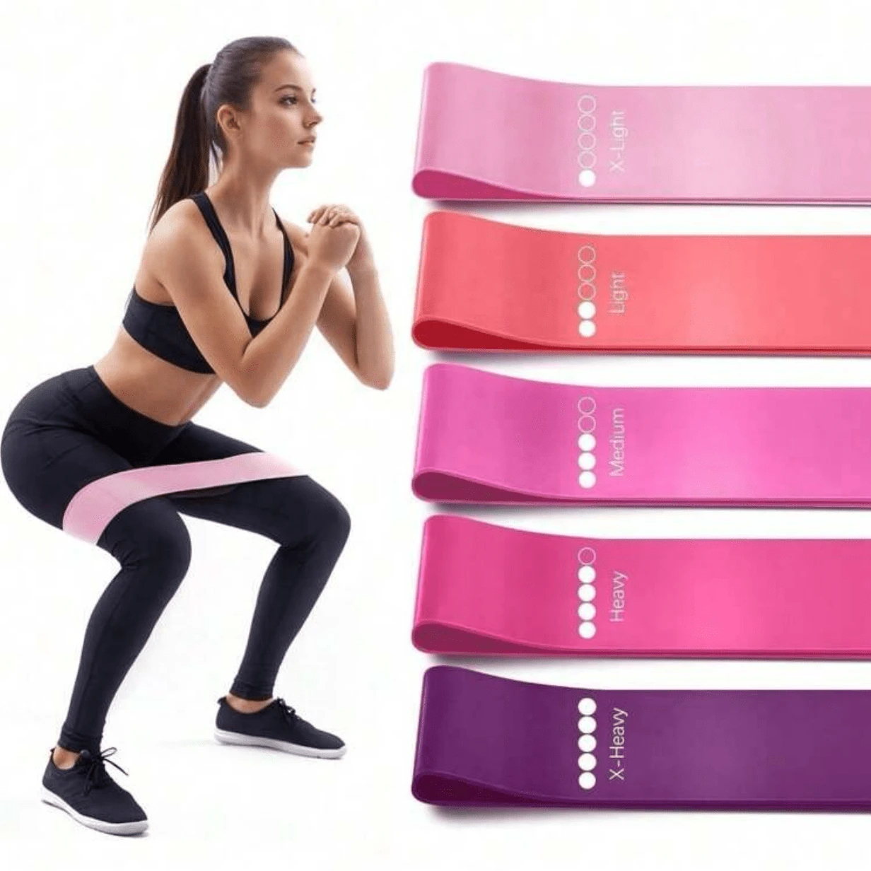 Pilates Yoga Tone - Home Gym Resistance Bands Set -