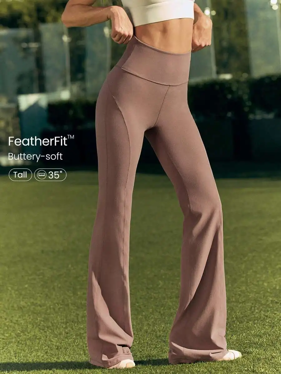 Pilates And Yoga Studio - Ultra Long Flare Leggings For Women