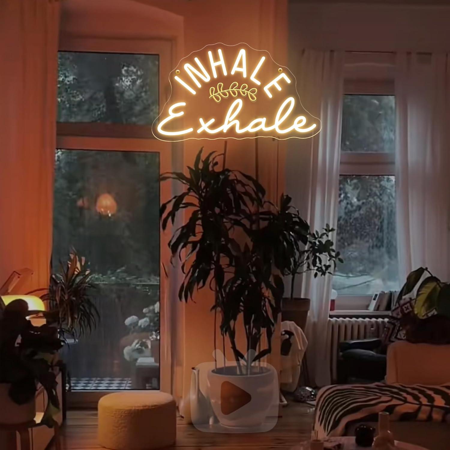 Inhale Exhale Neon Sign Dimmab - Pilates Yoga Wellness avaliação e preço