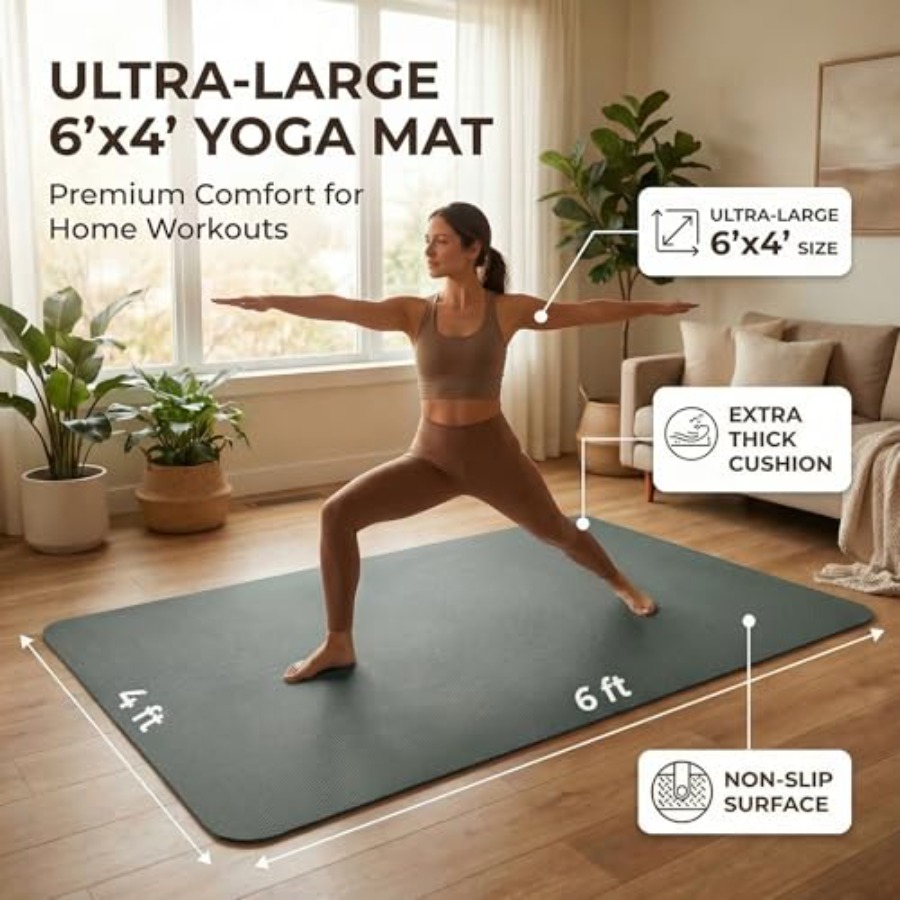 Large Yoga Mat 6'x 4'72x 481/4 - Pilates X Yoga avaliação e preço