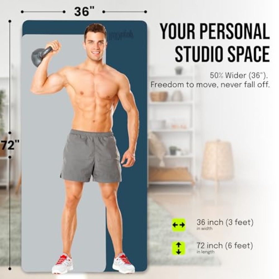 Extra Wide Yoga Mat for Men Wo - Pilates X Yoga avaliação e preço