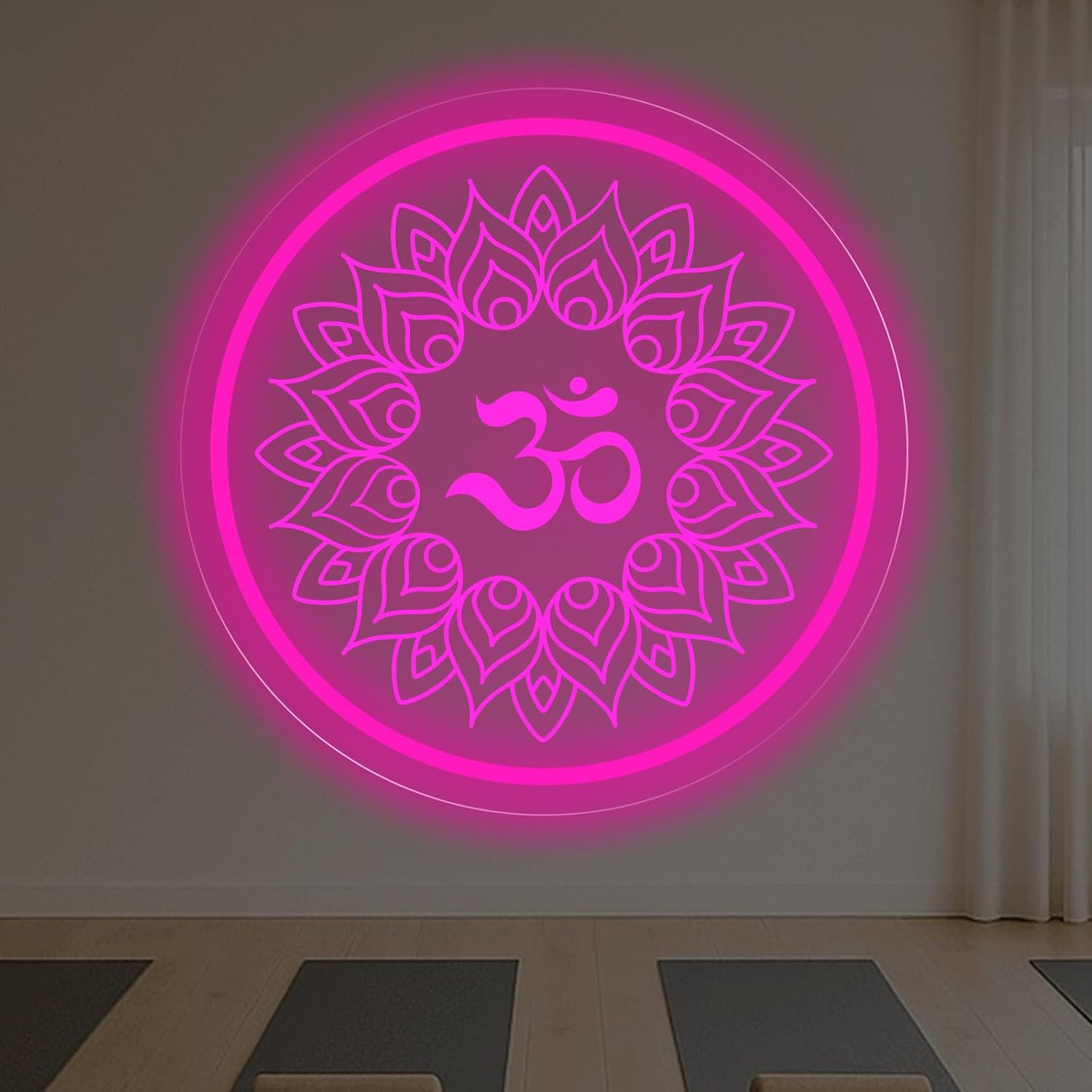 Om Mandala Neon Sign USB Power - Pilates And Yoga Studio avaliação e preço