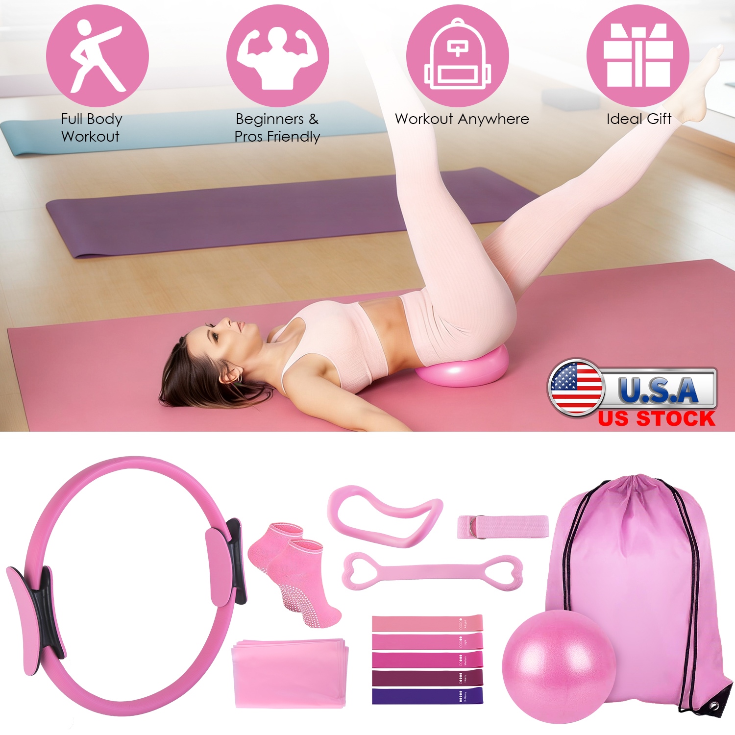 USA STOCK 14Pcs Pilates Ring E - Pilates Yoga Tone avaliação e preço