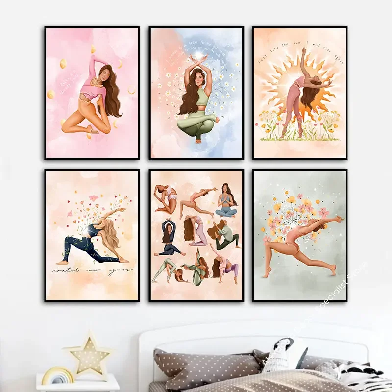 Boho Pilates Exercise Woman Yo - Pilates Yoga Room avaliação e preço