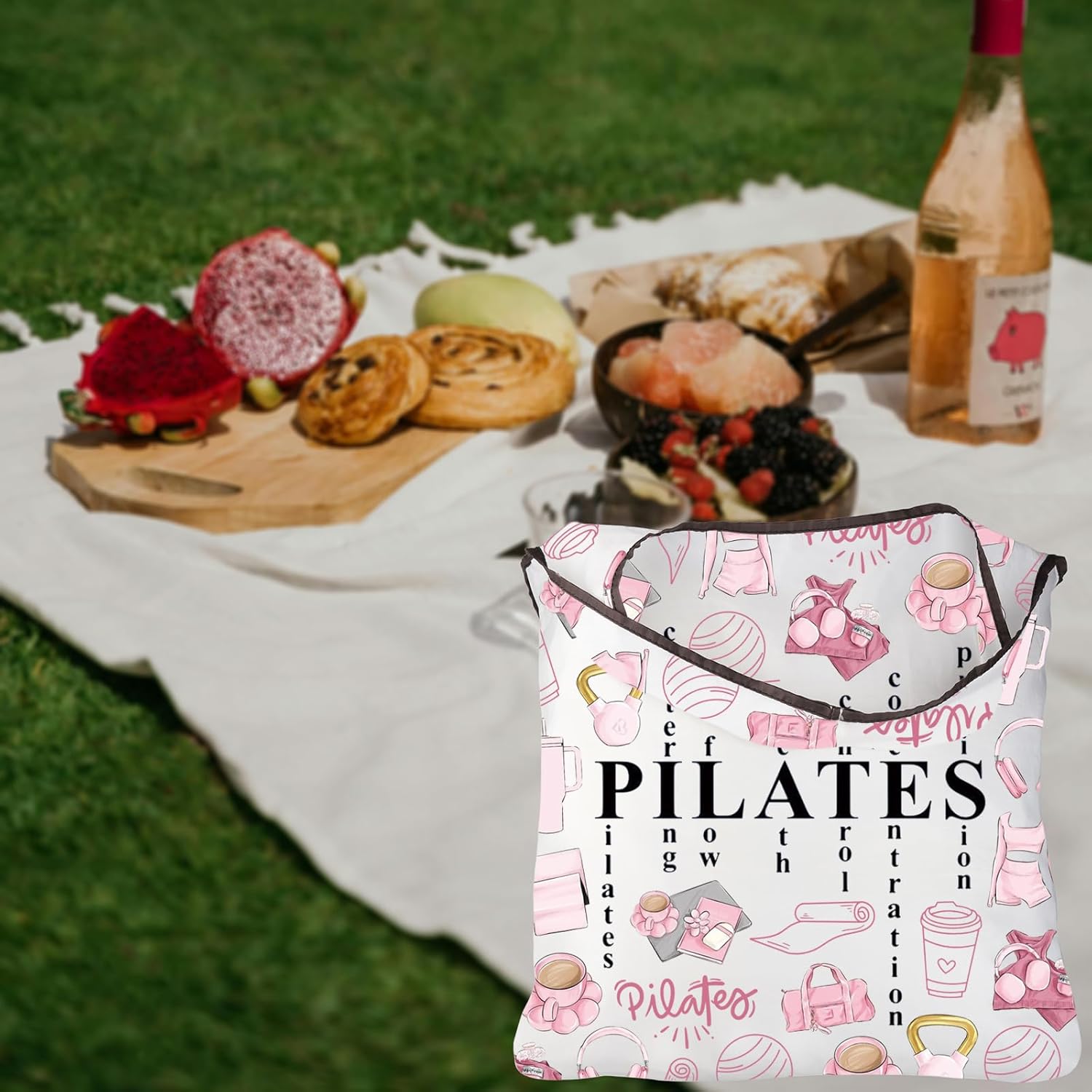 Pink Pilates Tote Bag Gifts fo - Pilates Yoga Instructor avaliação e preço