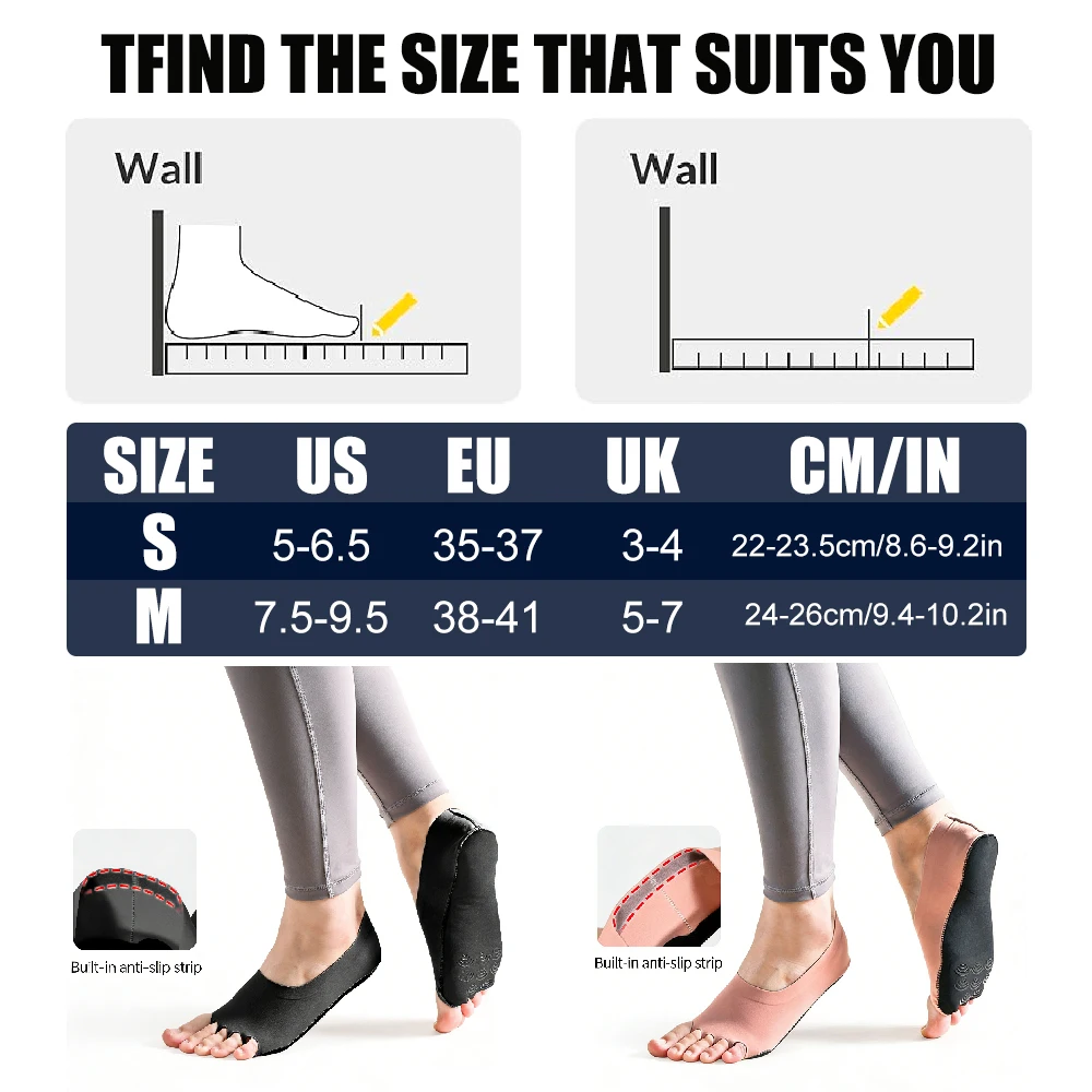 1Pair Toeless Yoga Socks for W - Pilates Yoga Home avaliação e preço