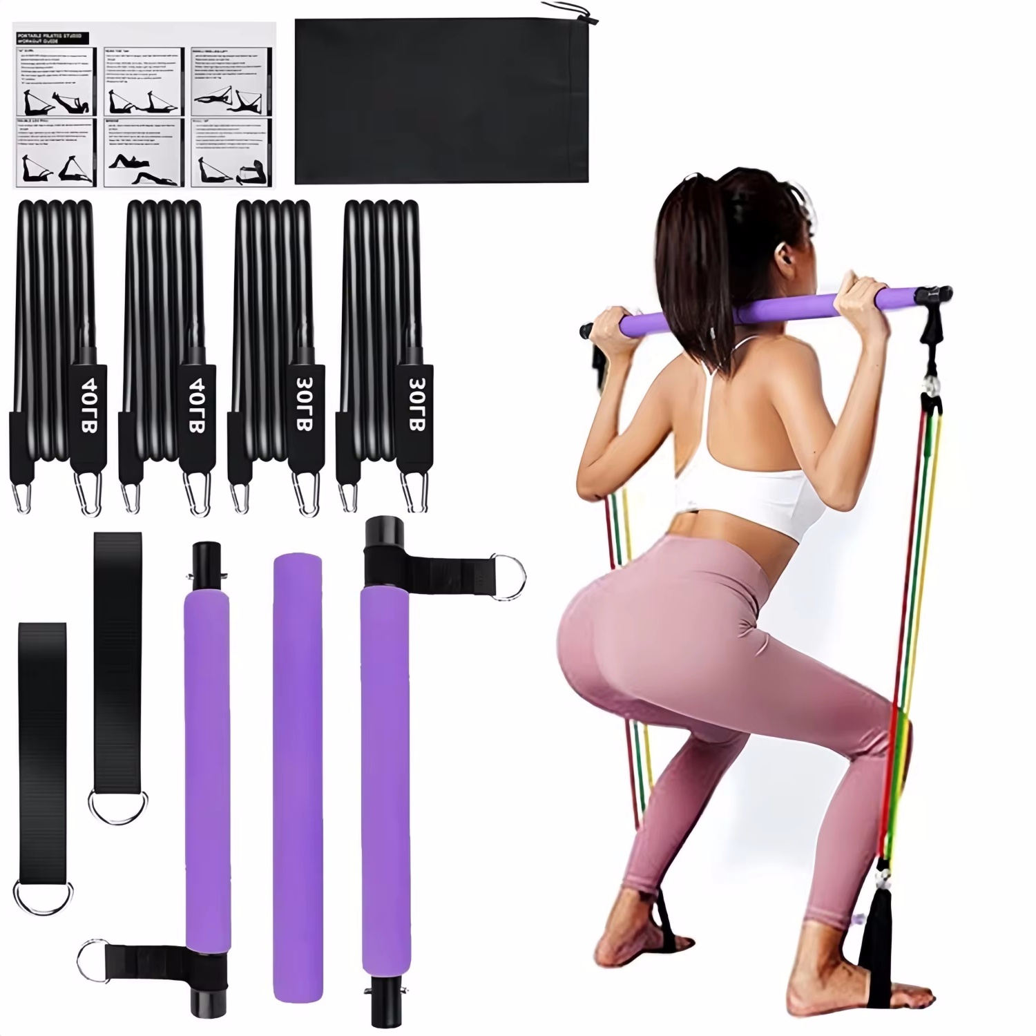 Portable Yoga Pilates Bar Stic - Pilates Yoga Tone avaliação e preço