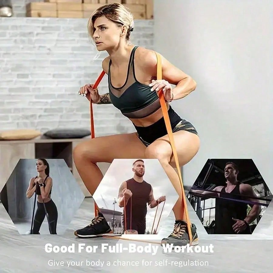 5pcs/Set Resistance Bands Kit, - Pilates Yoga Home Workout avaliação e preço