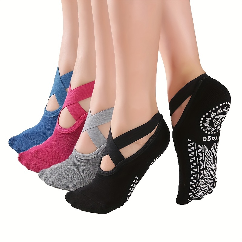 4 Pairs X-cross Yoga Socks for - Pilates X Yoga avaliação e preço