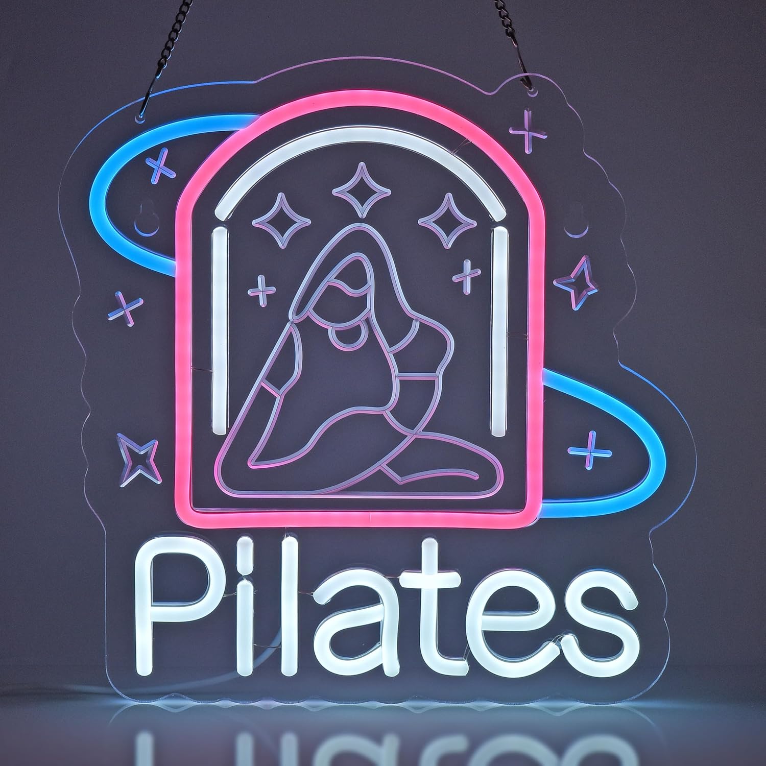 Pilates Neon Sign Art Wall Lig - Pilates Yoga Wellness avaliação e preço