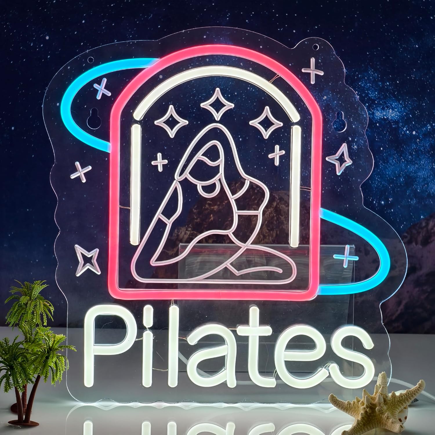 Pilates Neon Sign Art Wall Lig - Pilates Yoga Wellness avaliação e preço
