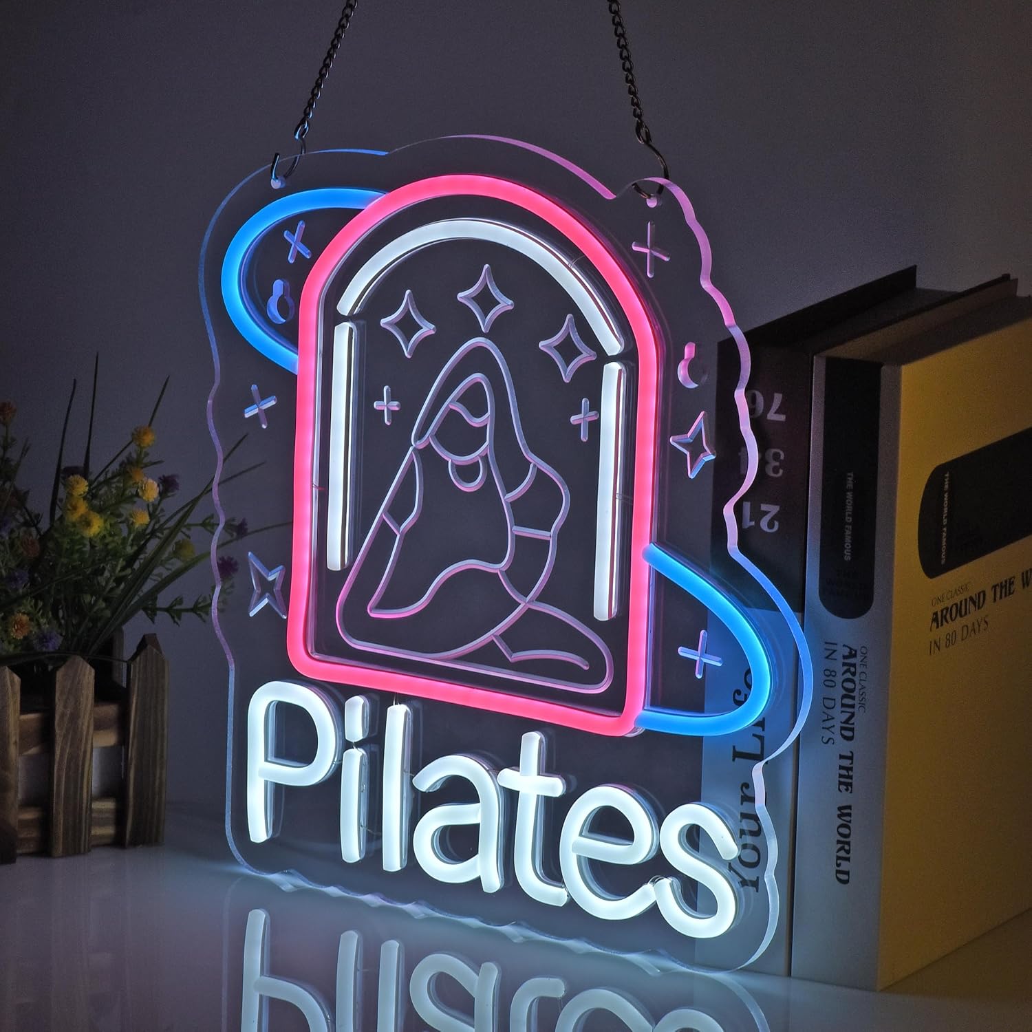 Pilates Neon Sign Art Wall Lig - Pilates Yoga Wellness avaliação e preço