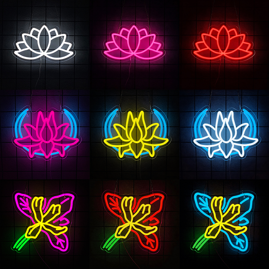 Lotus Neon Sign,LED Neon Light - Pilates Yoga Room avaliação e preço