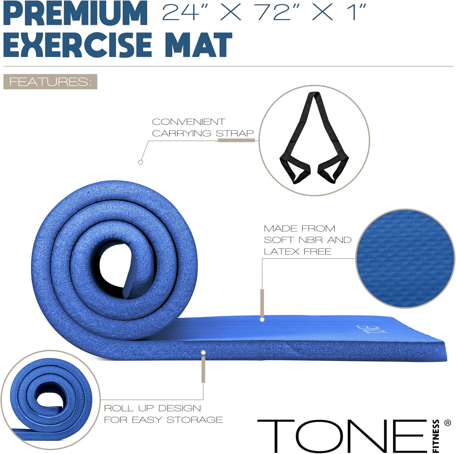 1-Inch Thick Yoga Mat, High-De - Pilates Yoga Home Workout avaliação e preço