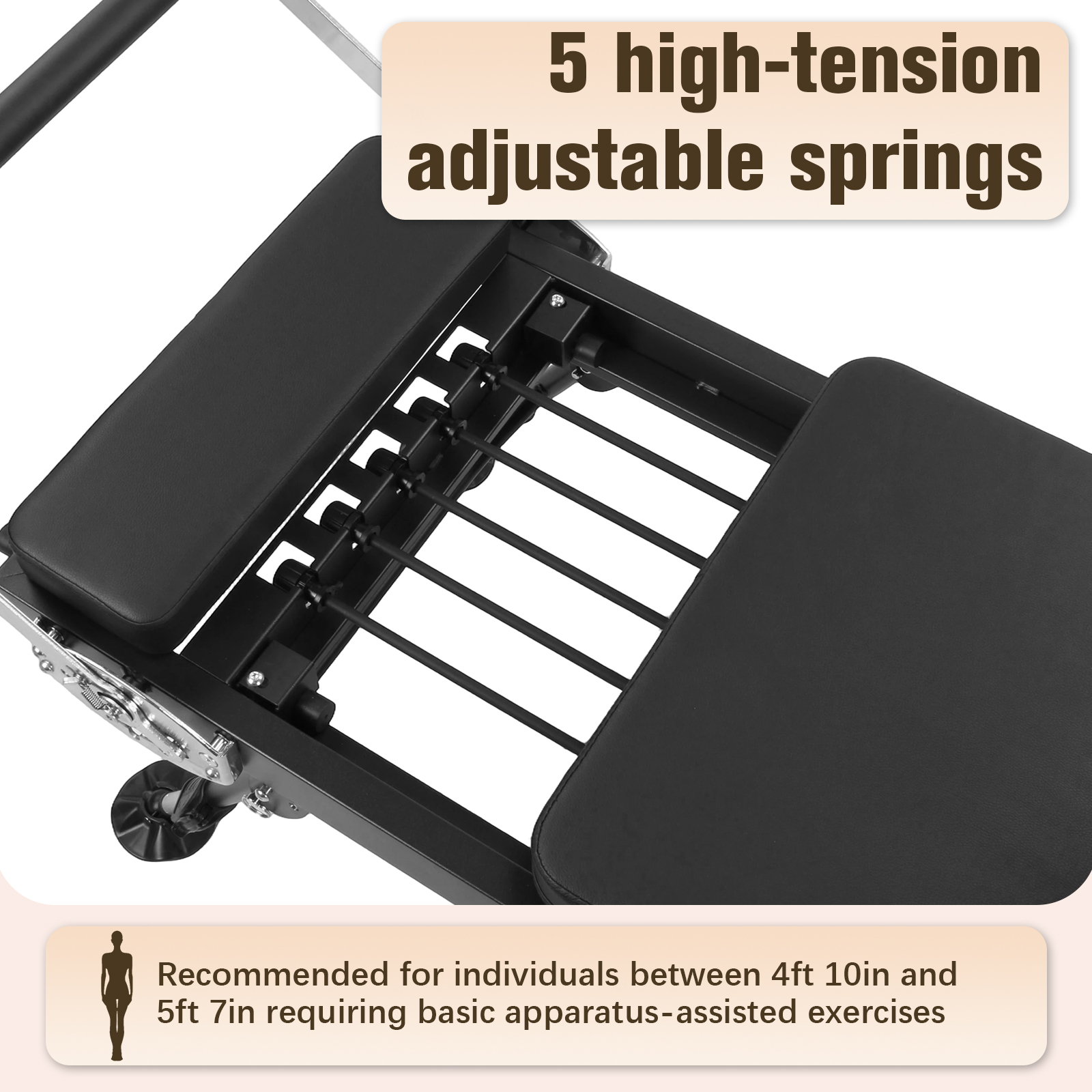 78 In Foldable Pilates Machine - Pilates Reformer Spring avaliação e preço